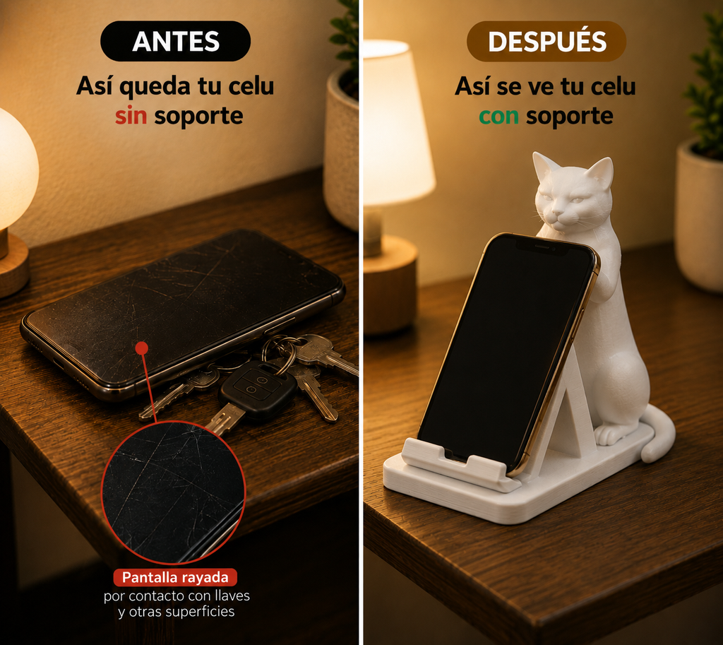 Soporte de Gatito Para Celular