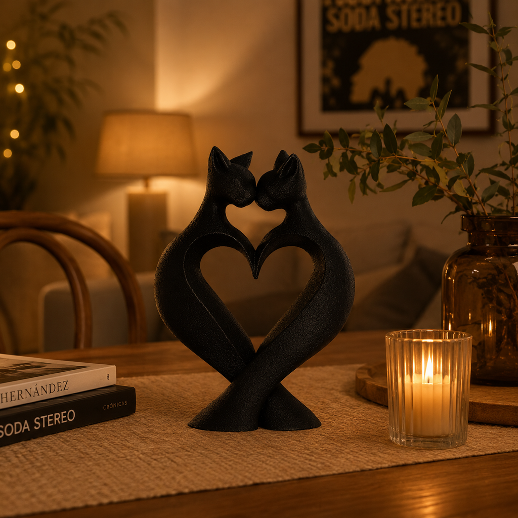 Pieza decorativa Gato Amor
